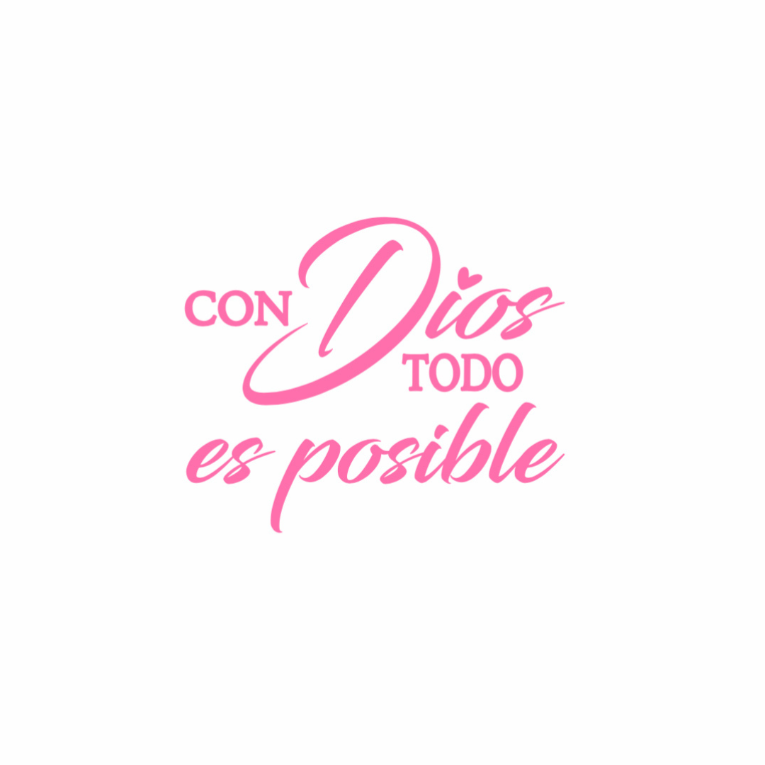 Sticker Vinilo Con Dios Todo Es Posible (6x5 in)